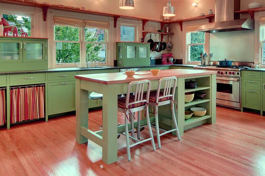 Orange and Blue Kitchen