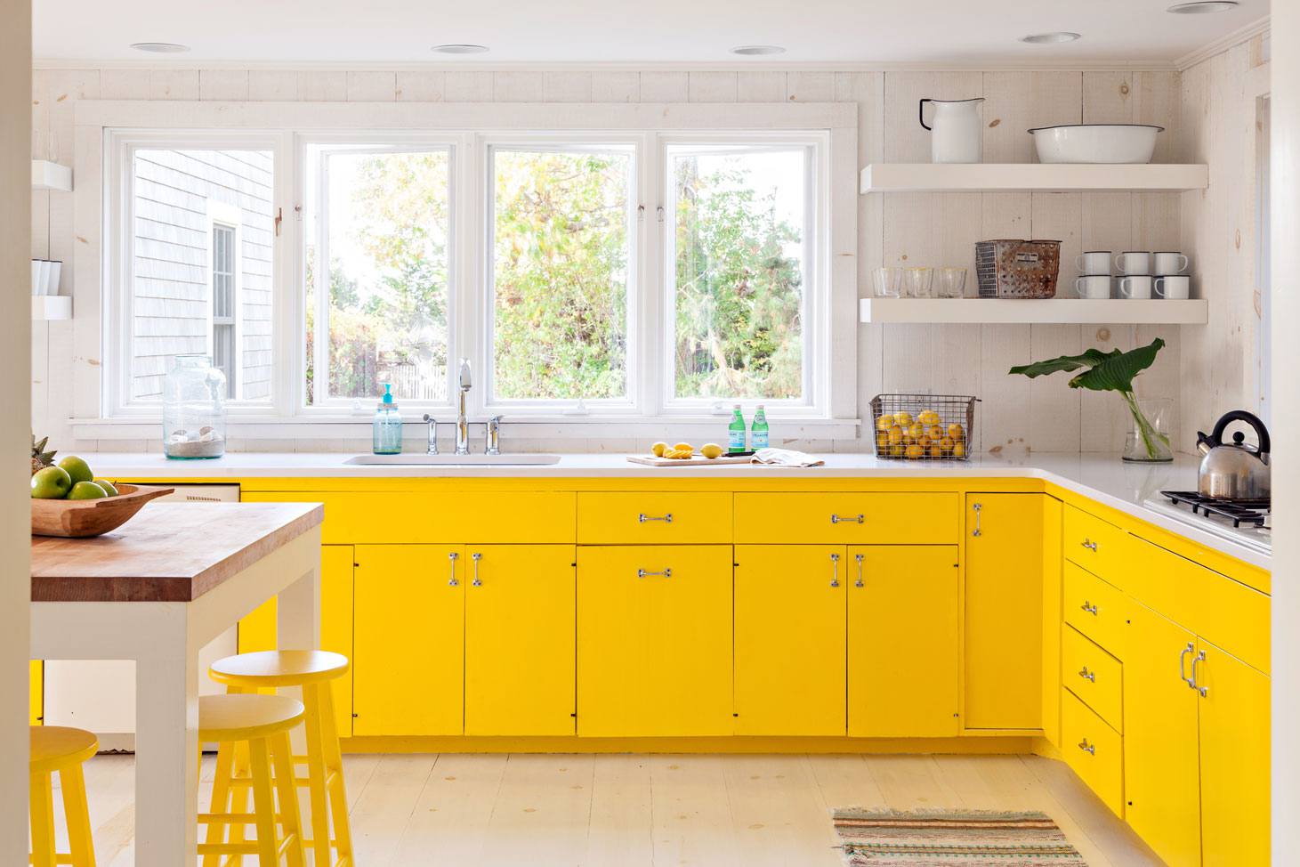 Lemon Yellow cabinets