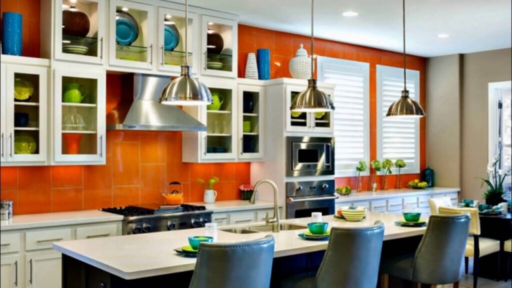 Orange and Blue Kitchen